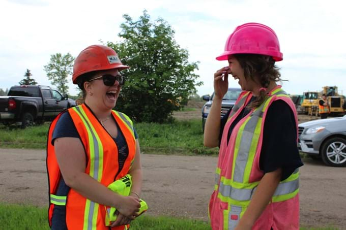 Sisters Robyn Rollison and Ashley Smith taking a break at M.A.P. in Edmonton.